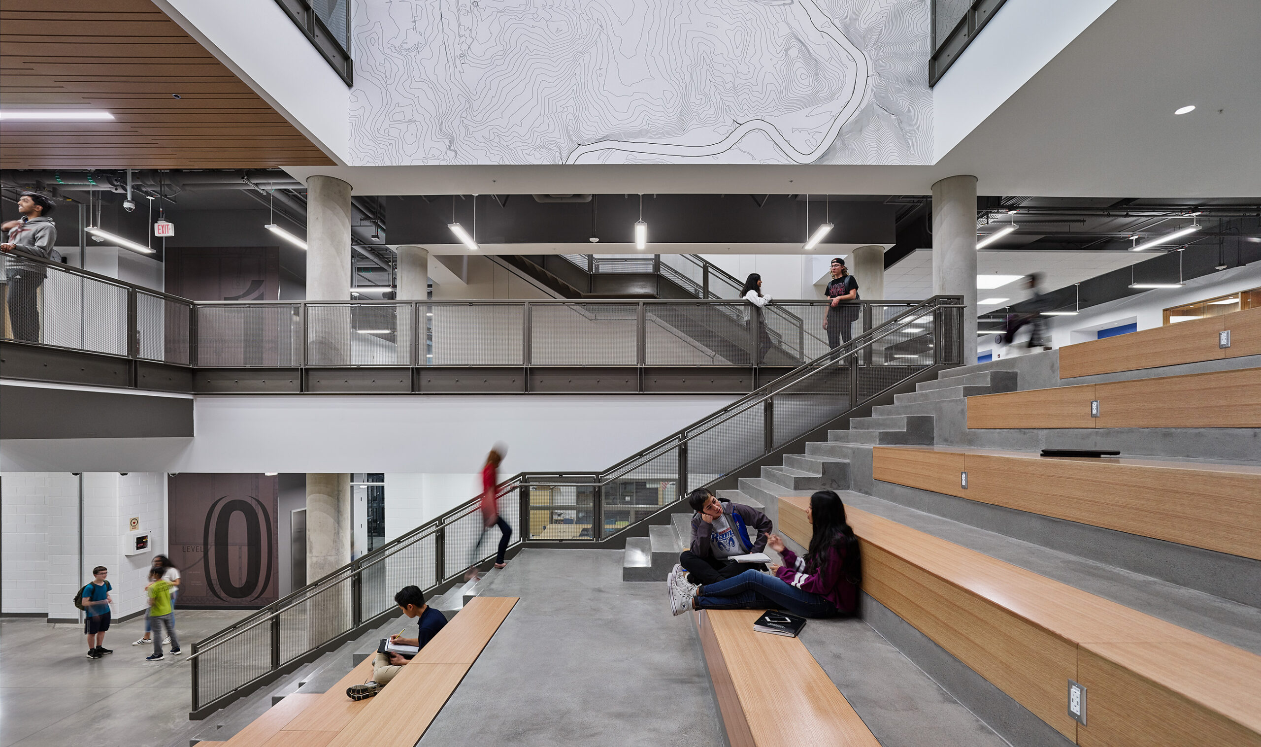 Academies of Loudoun staircase atrium with students